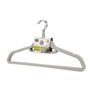 Wieszaki flokowane Pablo 5 sztuk jasno szare Wieszaki flokowane Pablo 5 sztuk jasno szare